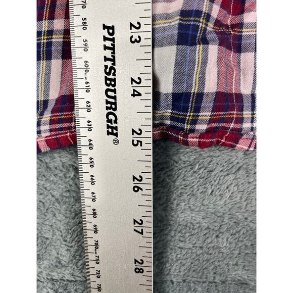 Women’s GUESS Red Blue White Plaid Button-Down Shirt S – Excellent - Picture 11 of 12